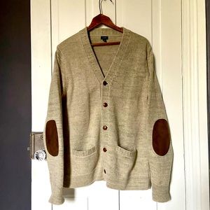 J.Crew Button Up Cardigan w/ Suede a elbow Patches Size M